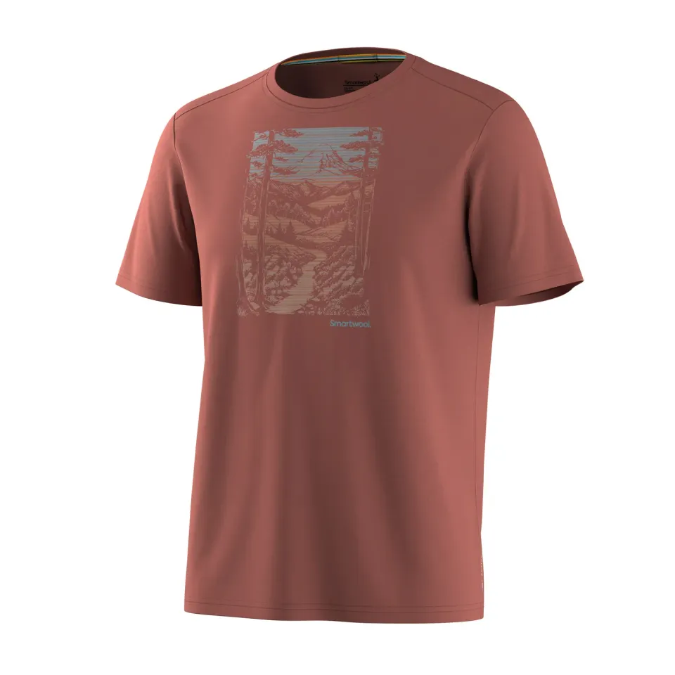 Smartwool Winding Trail Active t-skjorte Burnt Sienna ull