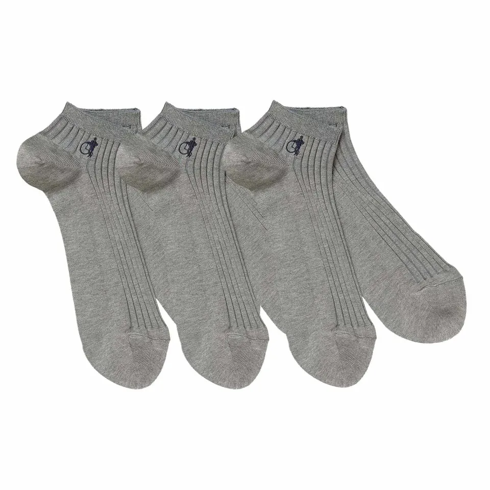 London Sock Company Simply Trainer Earl Grey sokker 3 par økologisk bomull