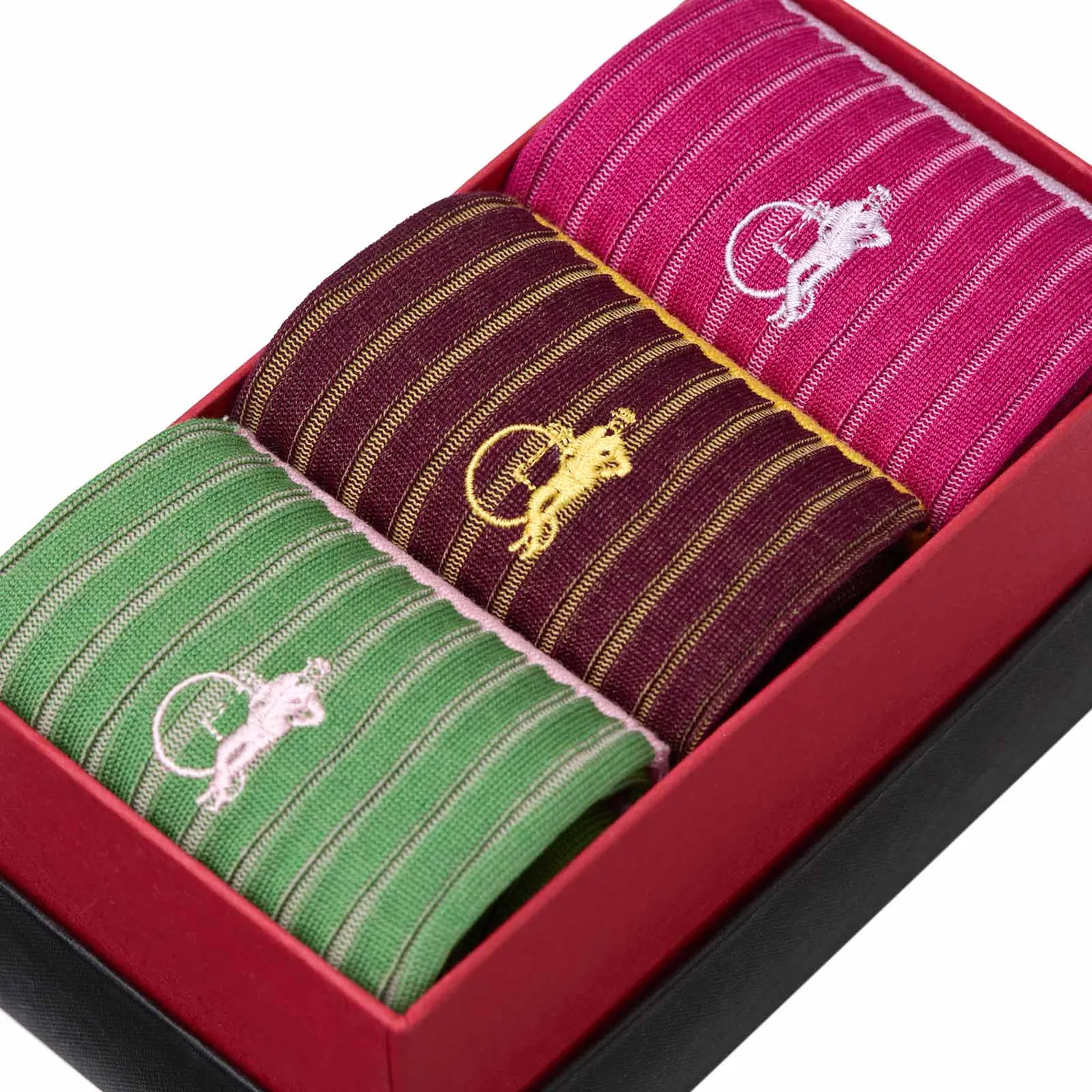 London Sock Company Studio I sokker 3 par stripet bomull