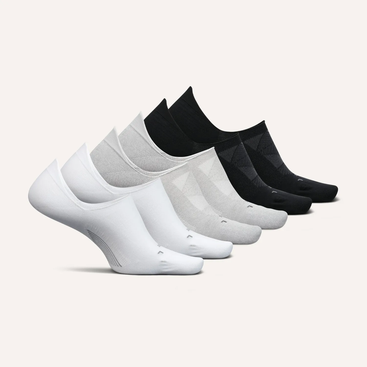 Feetures Elite Ultra Light Invisible sokker 6-pakk hvit miks tynn