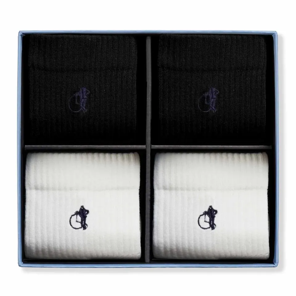 London Sock Company Simply Active Quarter sokker 4-pak hvit svart