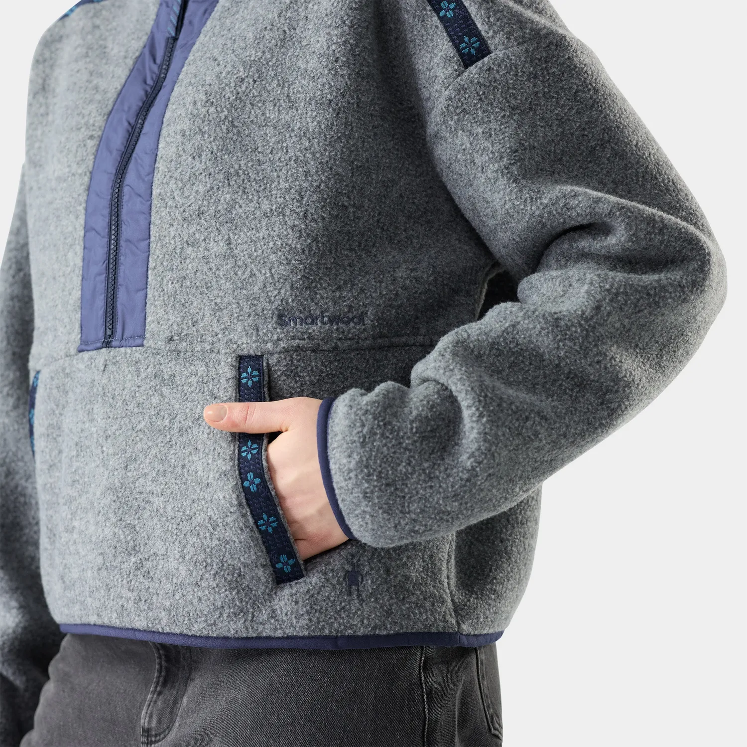 Smartwool Second Cut Fleece half-zip dame blå ull