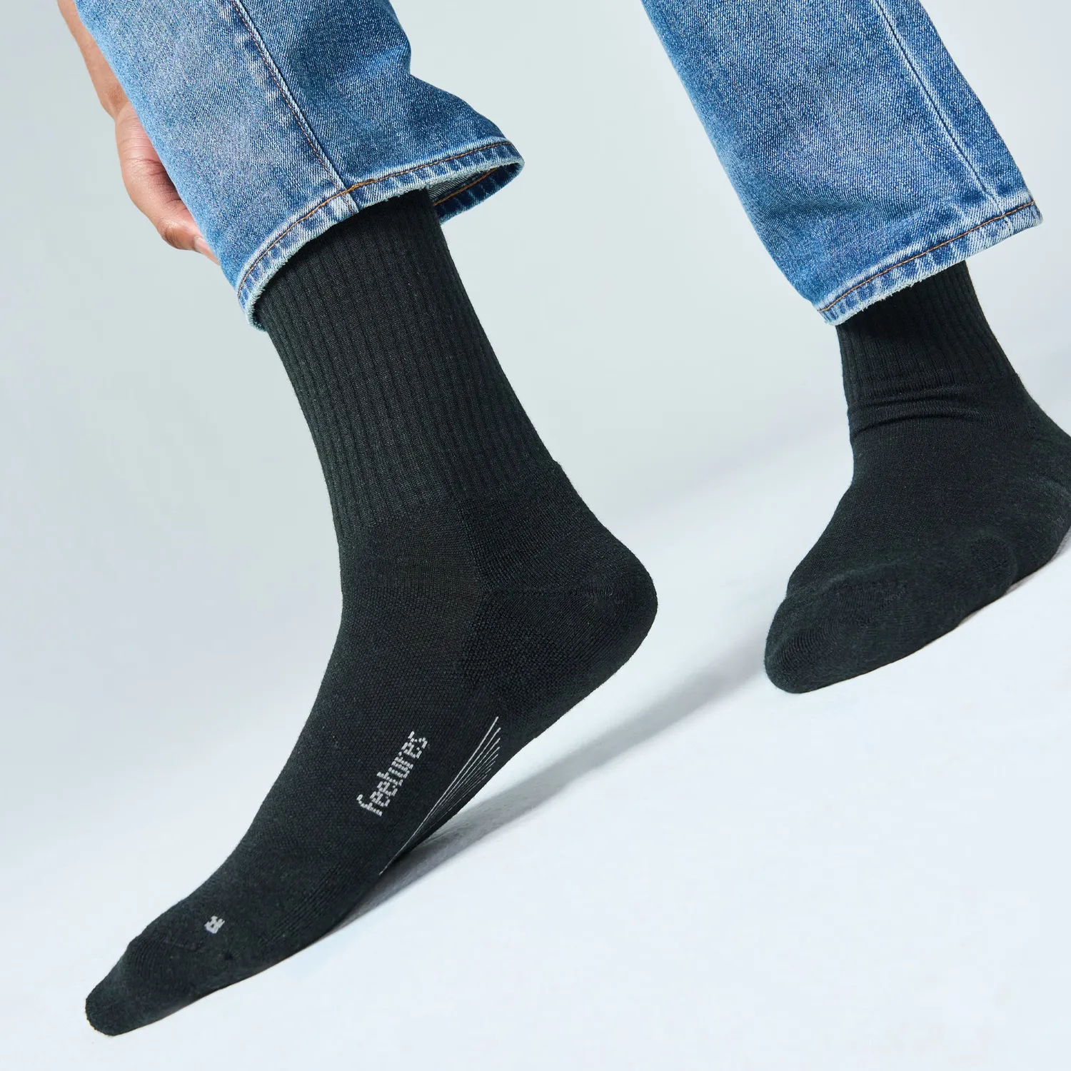 Feetures Merino 10 Max Cushion Crew sokker 6-pk Navy Gray Mix ull