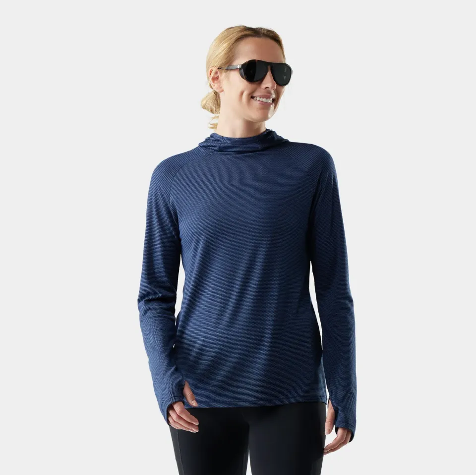 Smartwool Active Mesh Hoodie hettegenser Nightfall Blue merino