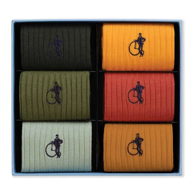 London Sock Company Simply Seasonal sokker 6-pack jordfarger