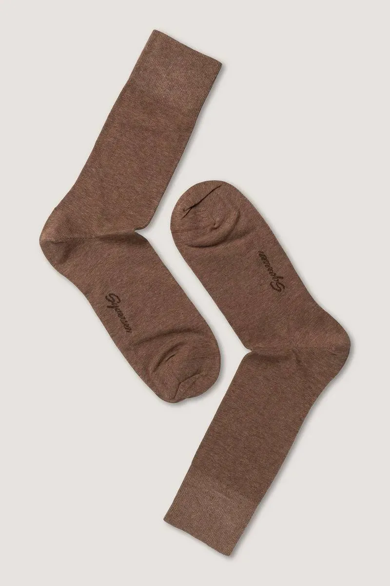 Note By Syversen Cotton Cashmere Crew sokk brun 41-45