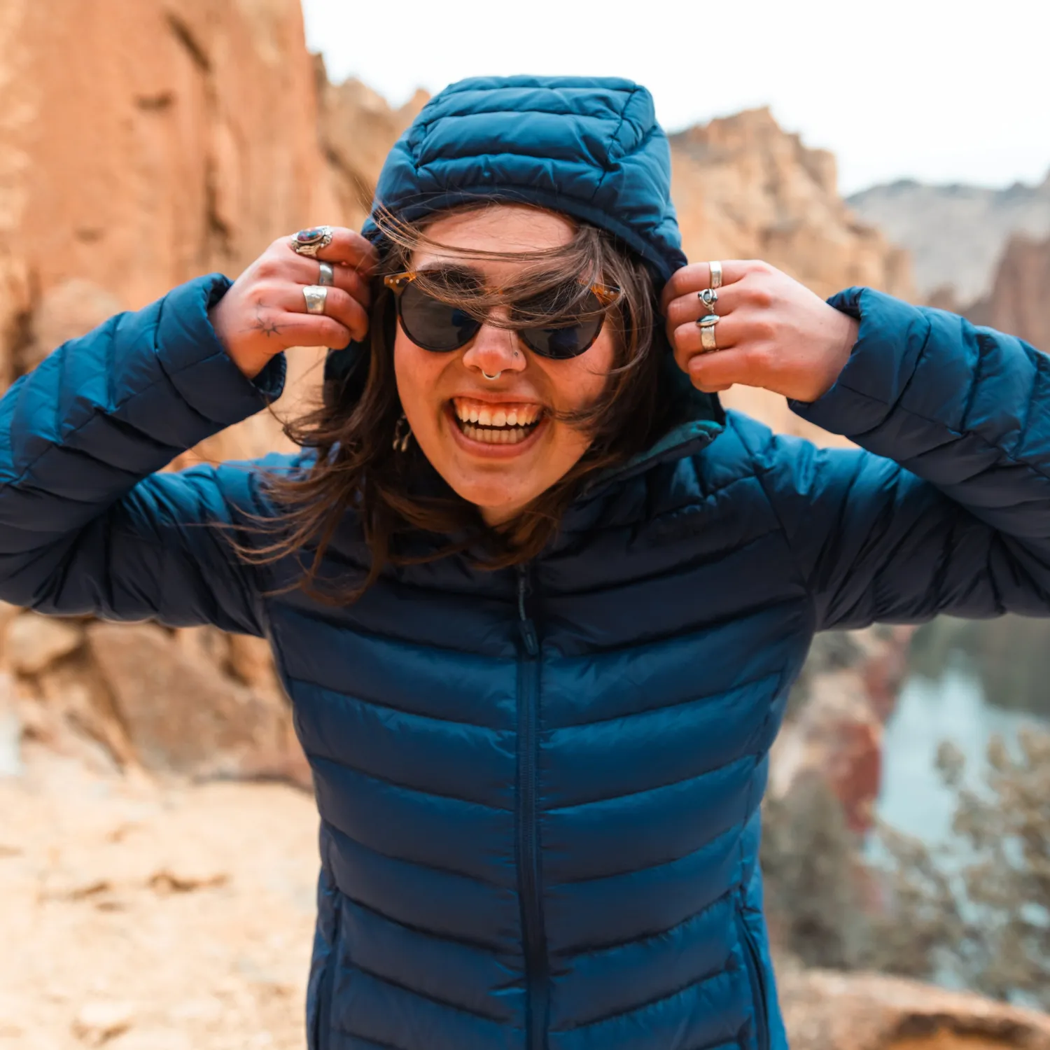 Smartwool Winterloft Hooded Jacket jakke nightfall blue vindtett