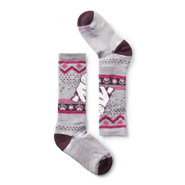 Smartwool Wintersport Polar Bear skisokker barn Purple Eclipse ull