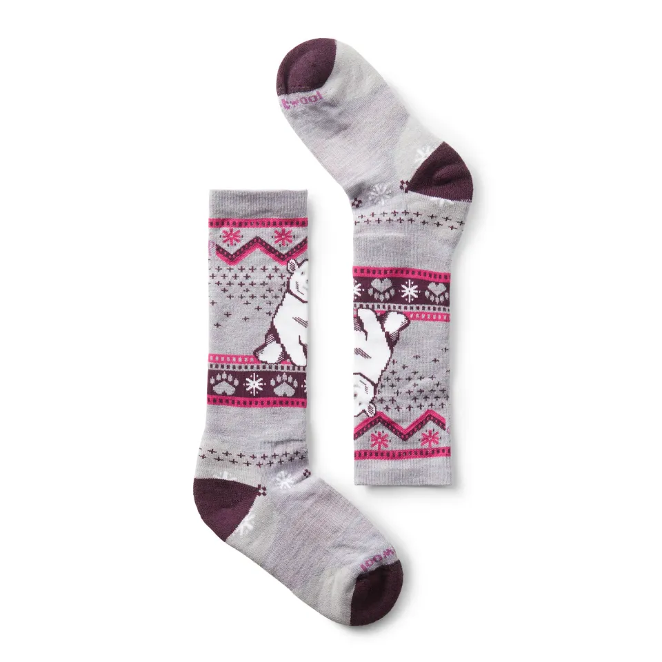 Smartwool Wintersport Polar Bear skisokker barn Purple Eclipse ull