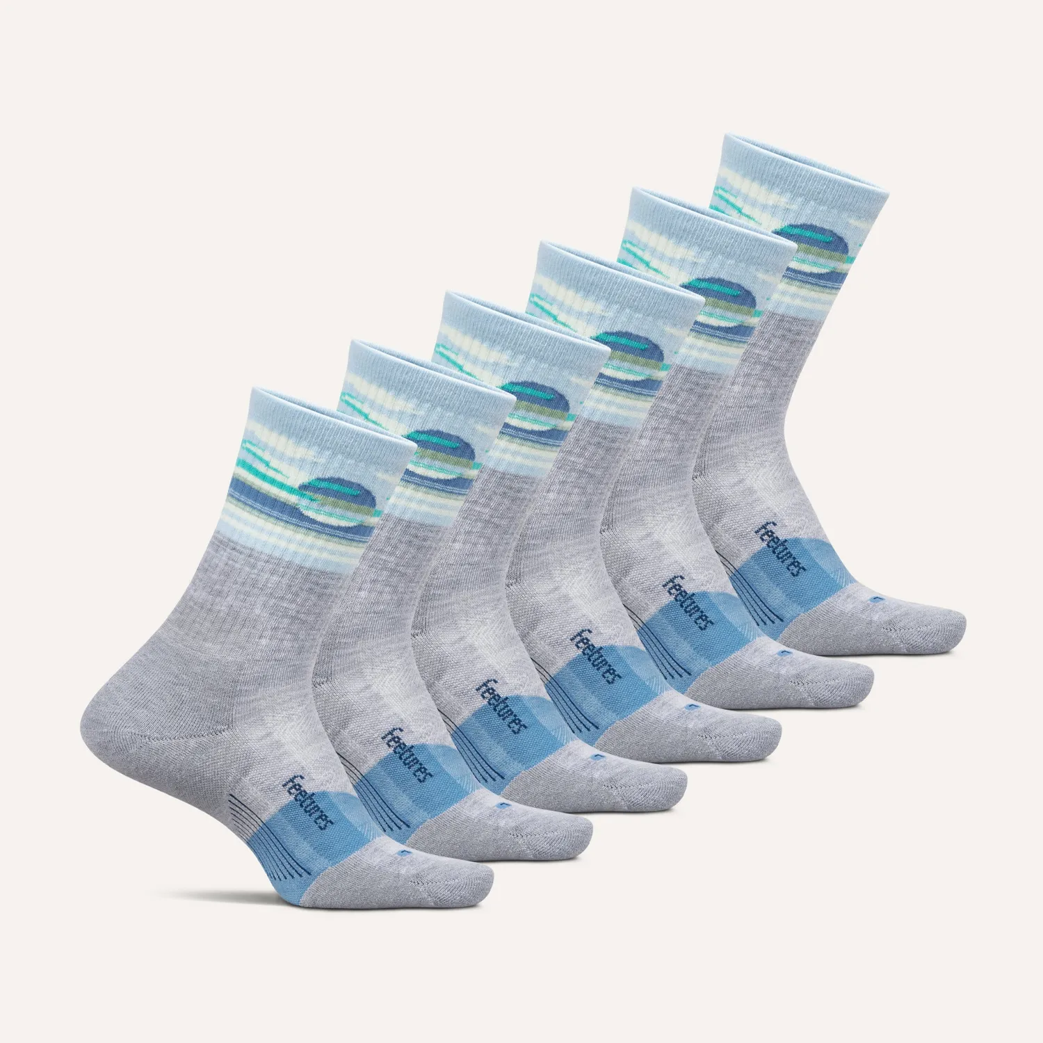 Feetures Trail Max Cushion Mini Crew sokker 6-pk tykke