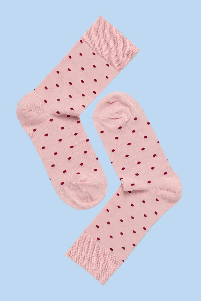 Note by Syversen Bamboo Dots sokker rosa rød prikker