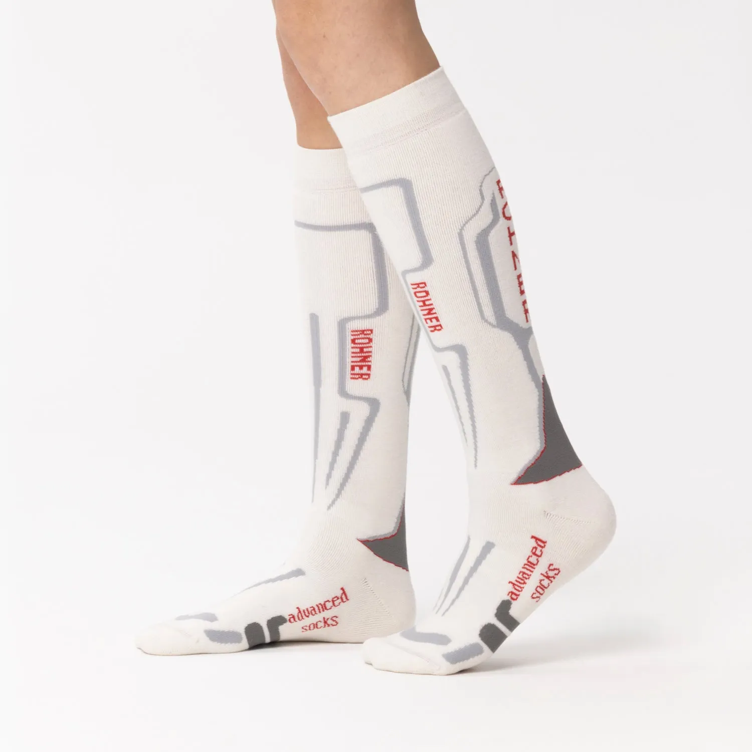 Rohner R-Motion skisokker hvit 36-38 lang ull