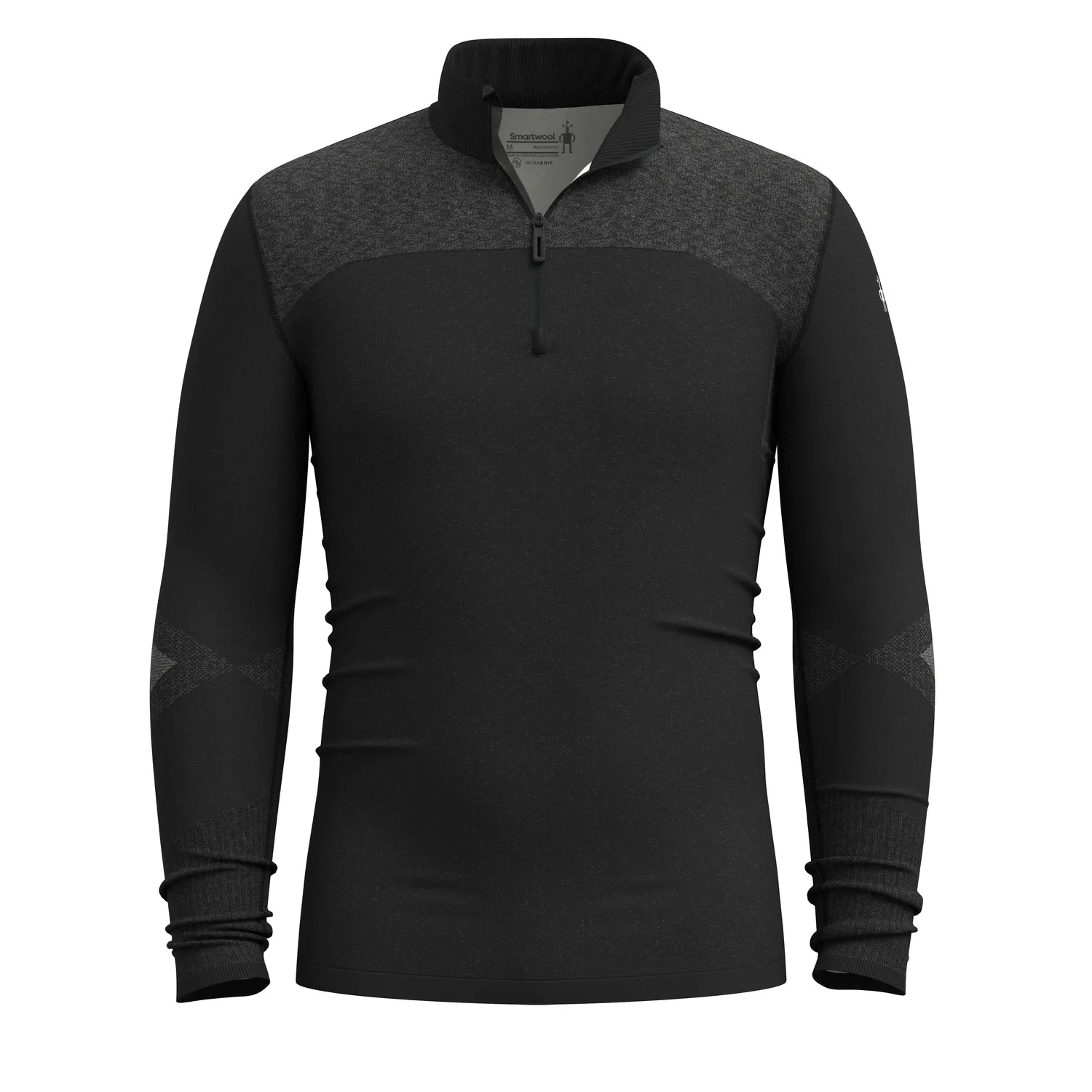Smartwool Intraknit Thermal Merino 1/4 Zip ullgenser Black-White merino
