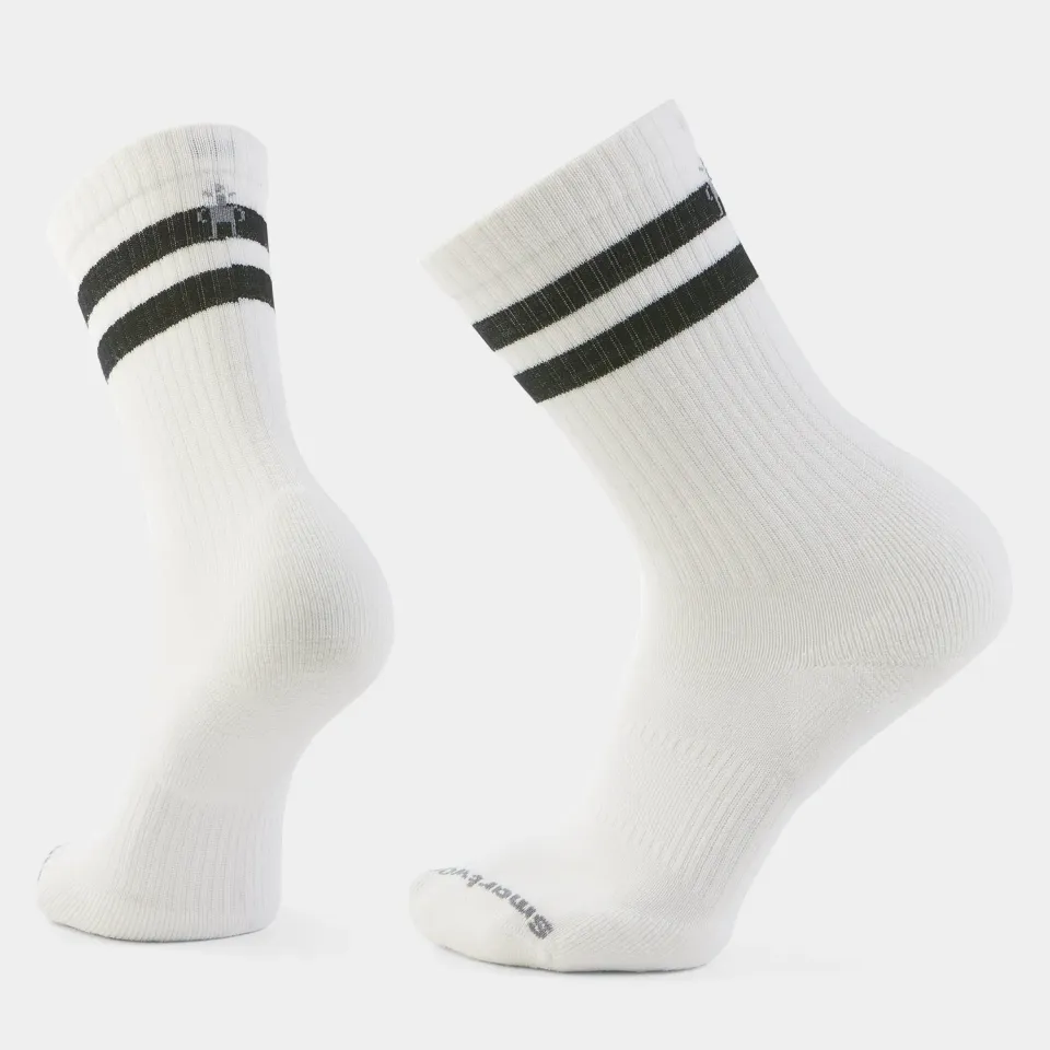 Smartwool Everyday Athletic Striped crewsokker hvit M