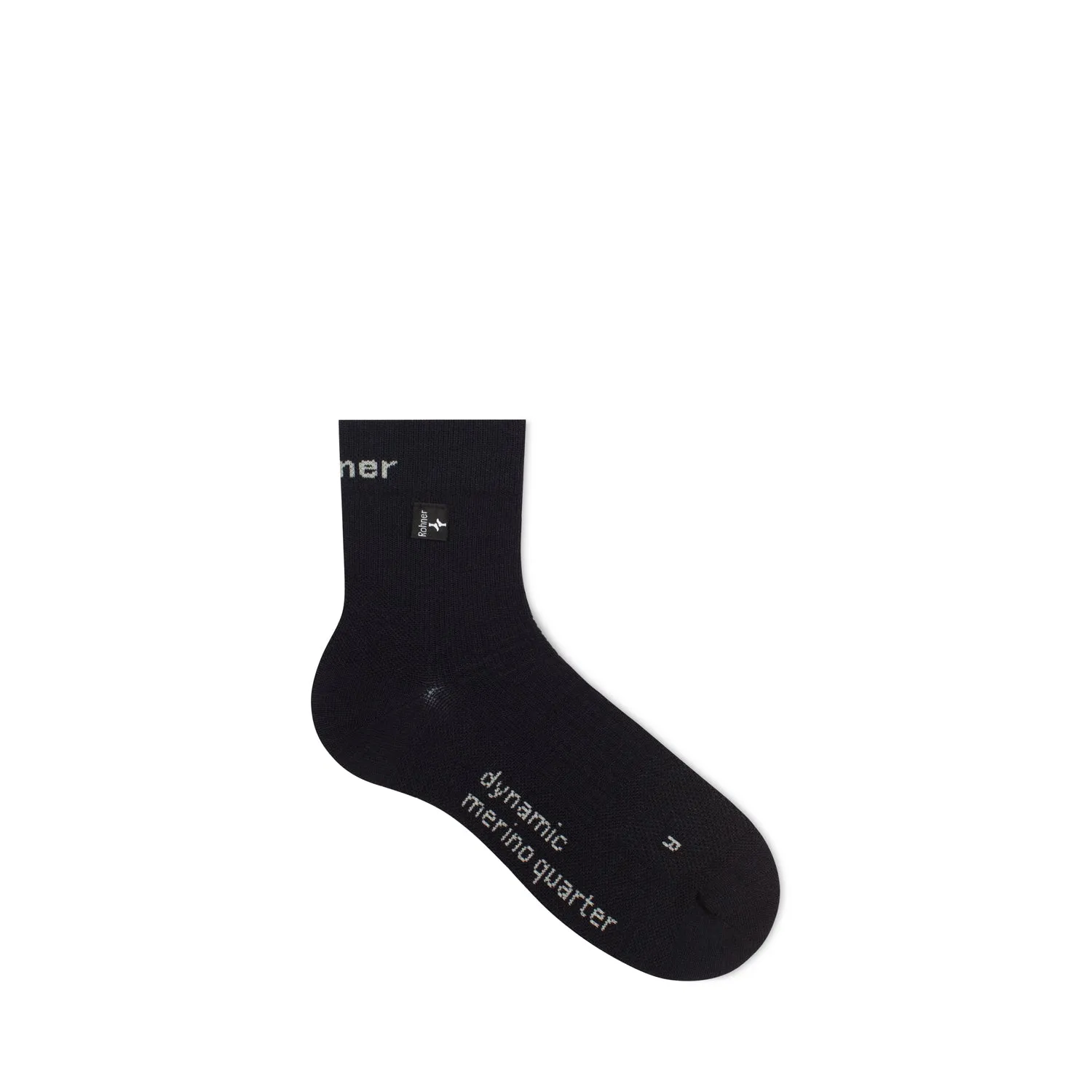 Rohner Dynamic Merino Quarter l/r tursokker svart