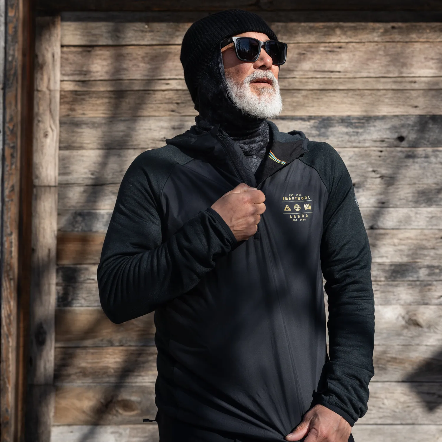 Smartwool Smartloft 1/2 Zip Hoodie hettegenser svart ull