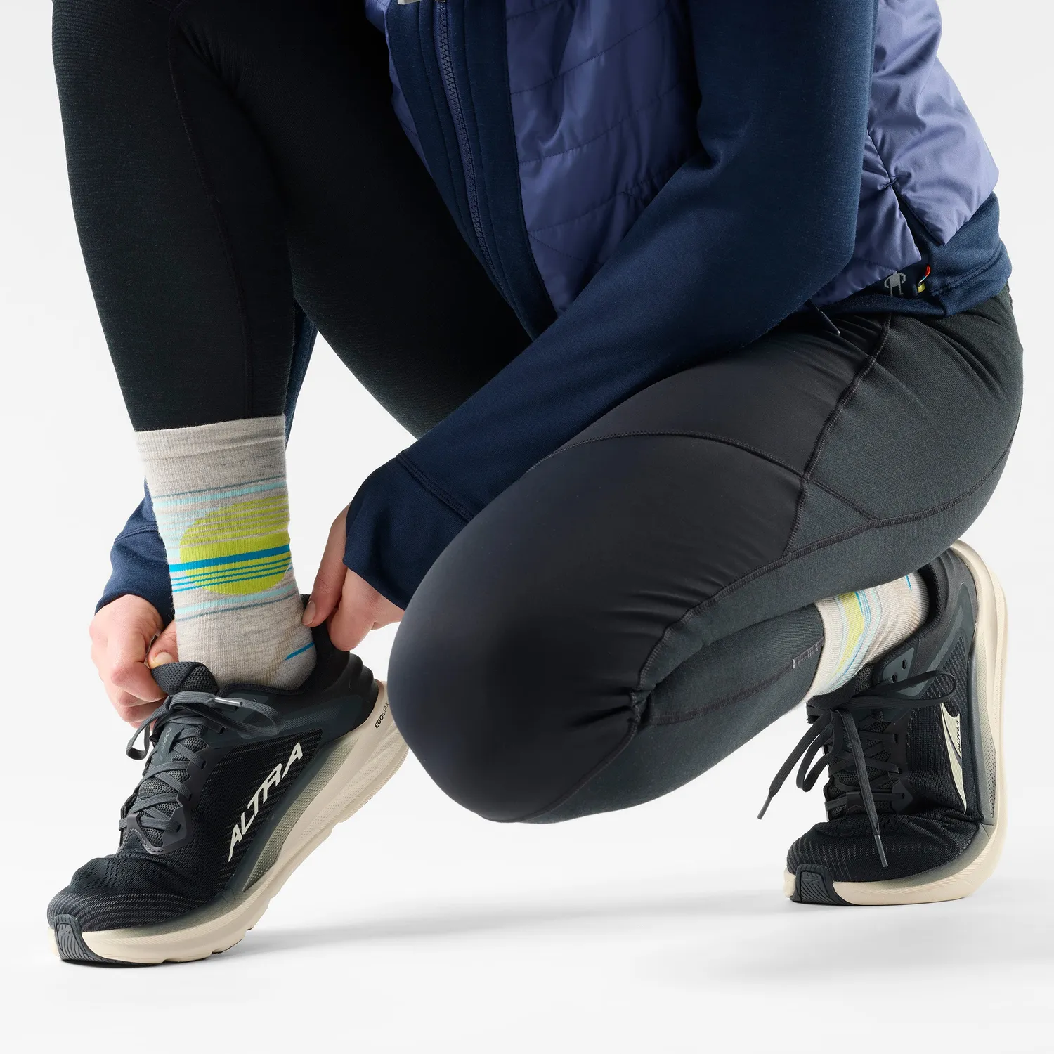 Smartwool Run Cold Weather Glow Track Crew løpesokker Ash varm