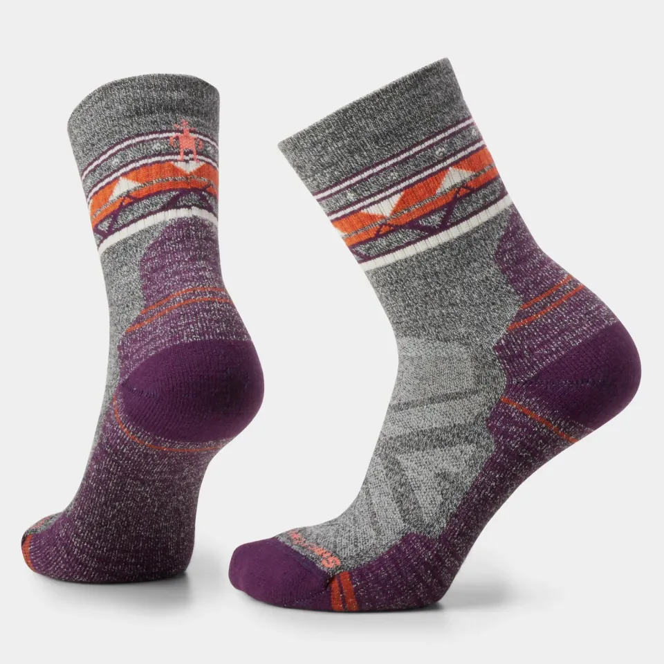 Smartwool Hike Zig Zag Valley Mid Crew tursokker ash