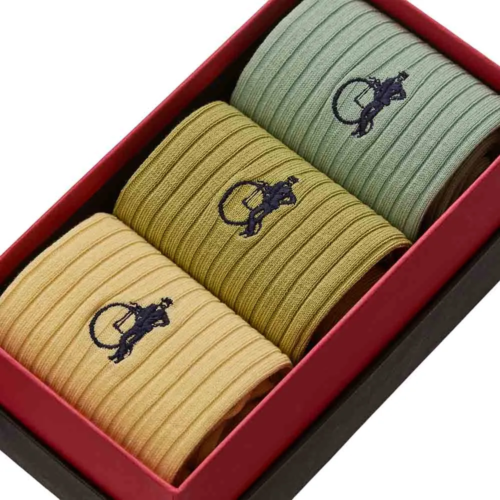 London Sock Company Spring Greens sokker 3-pk grønn