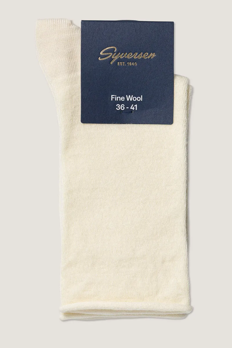 Note By Syversen Wool Roll Top sokker offwhite 36-41