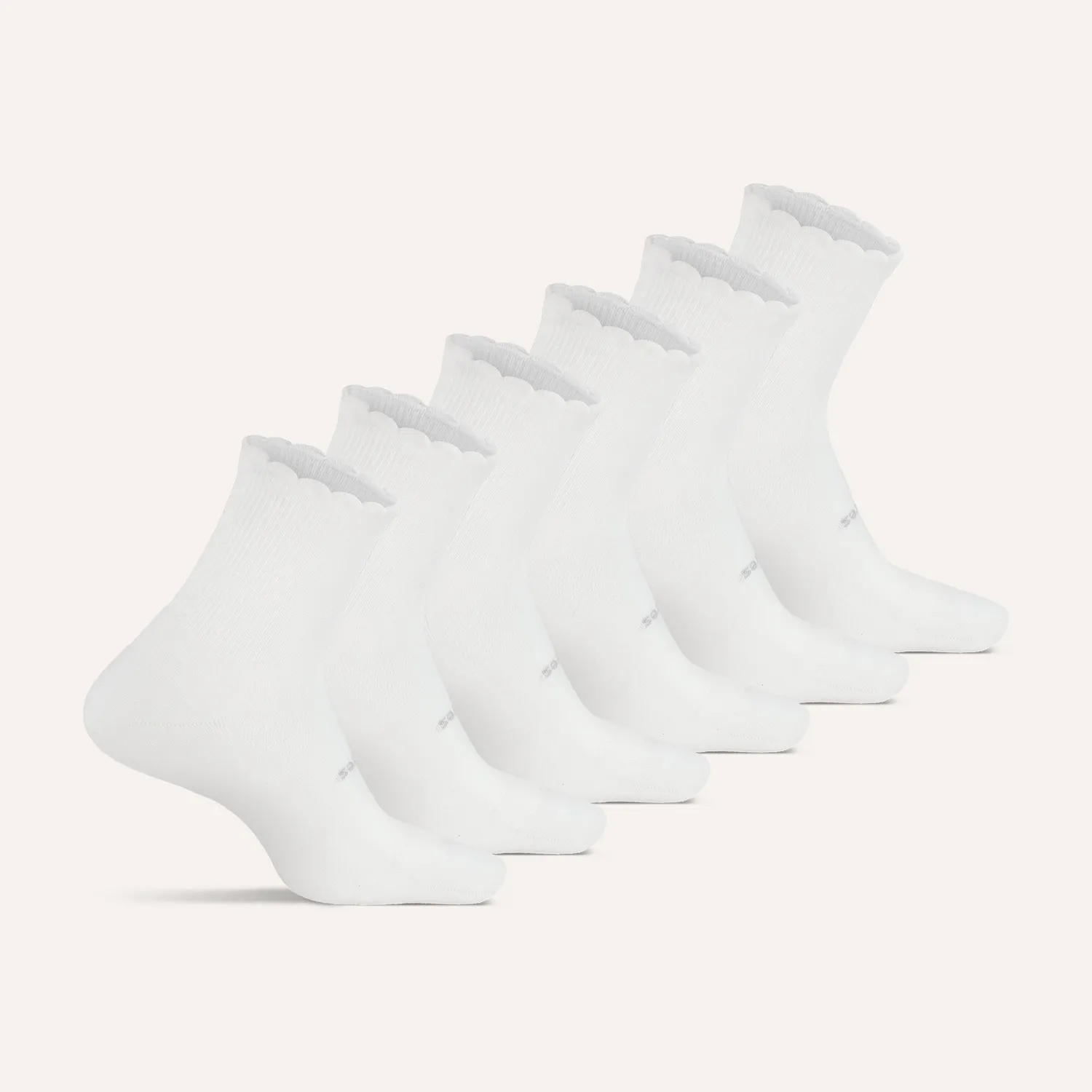Feetures High Performance Max Cushion Quarter Tall Scallop sokker 6-pack lilla