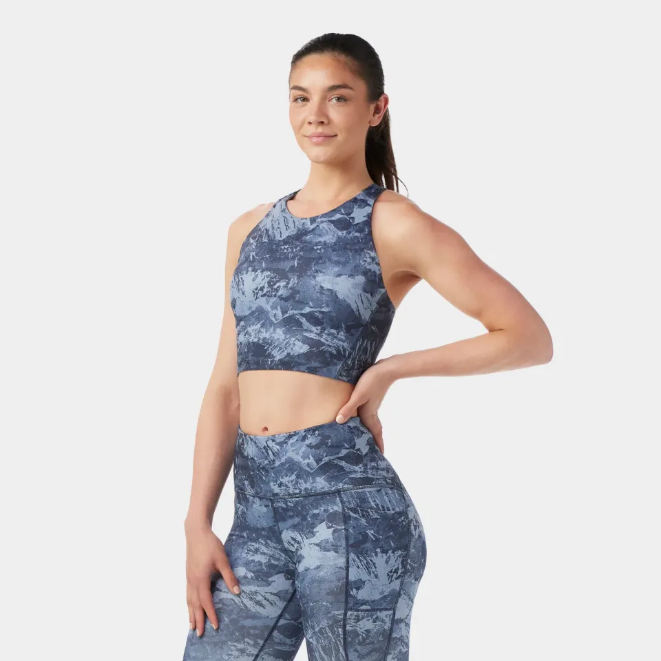 Smartwool Active Crop sports-BH blå merinoull
