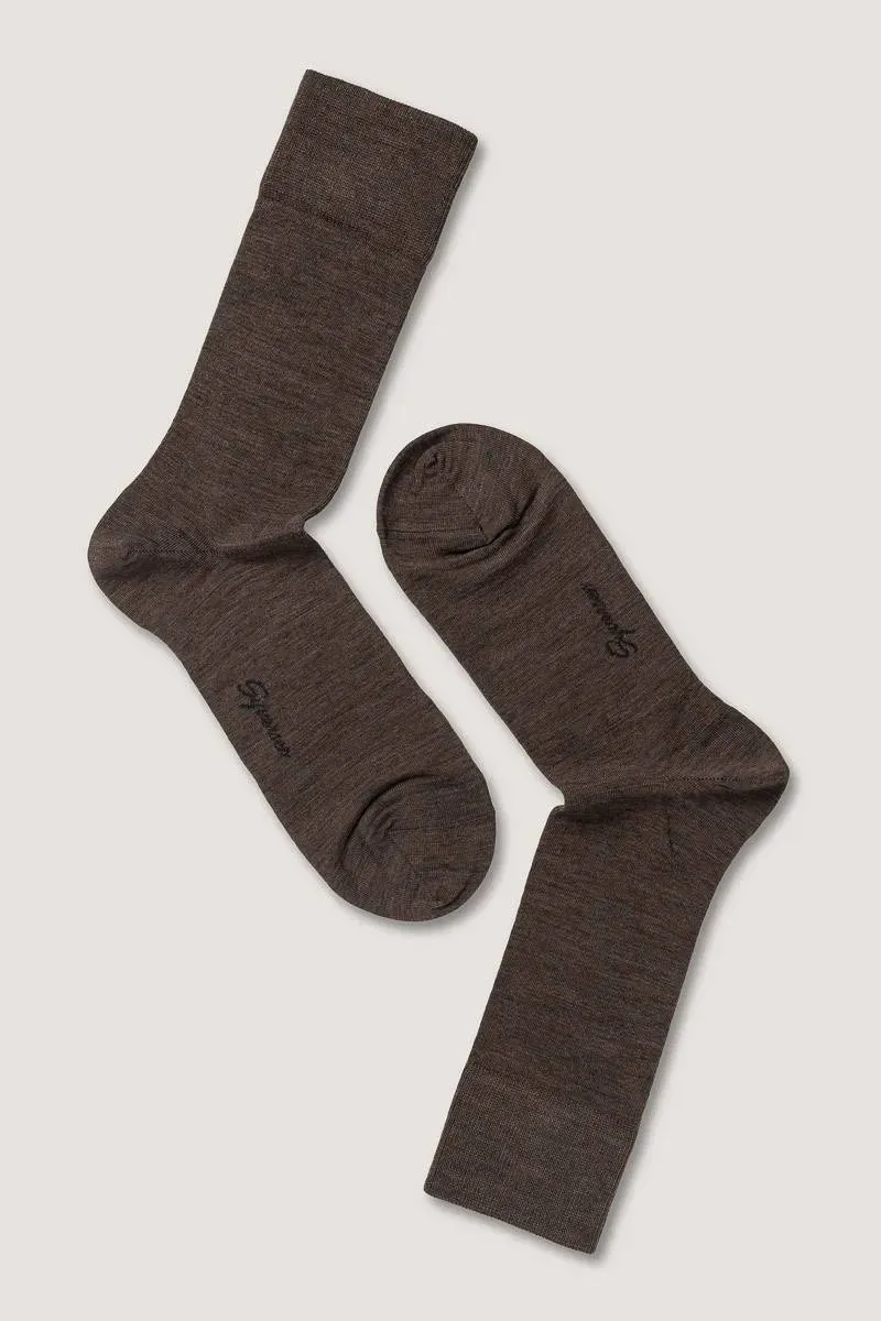Note By Syversen Fine Wool Crew Sock ullsokk brun 41-45 tynn
