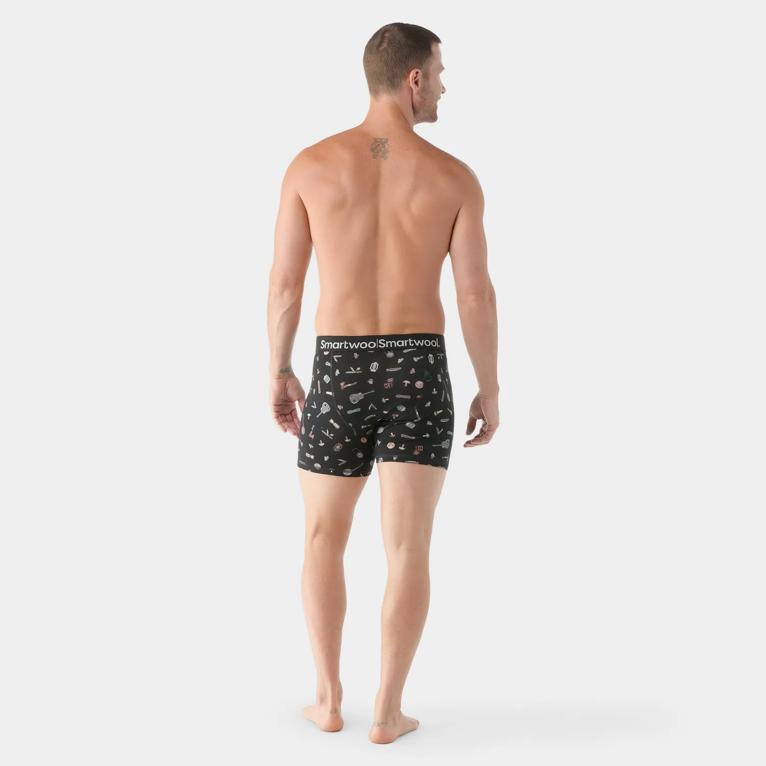Smartwool Merino Print Boxer Brief boxer svart mønster