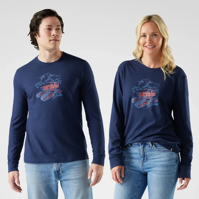 Smartwool Snowcat Graphic langermet trøye blå UPF40