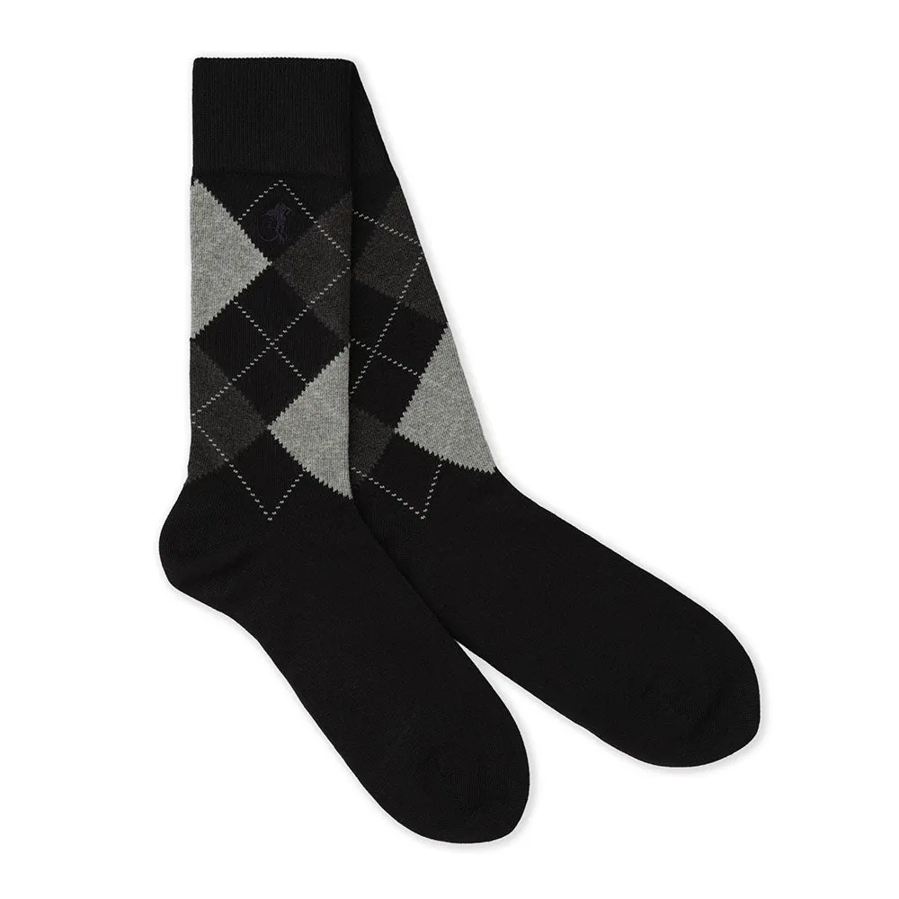 London Sock Company Argyle Shadow sokker 3-pk grå