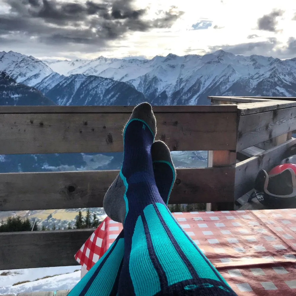 Gococo Compression Skiing skisokker turkis navy M