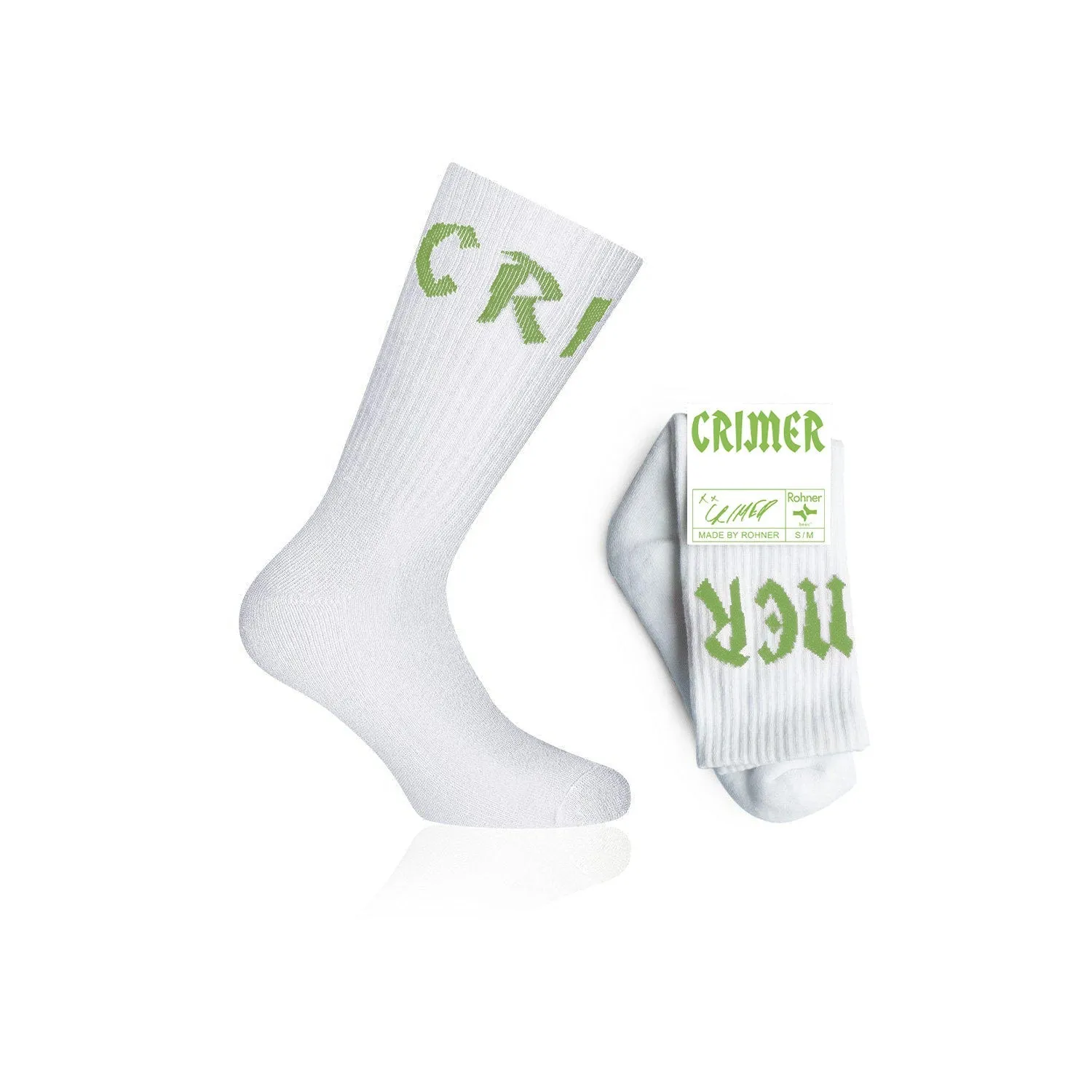 Rohner Crimer Basic sokker hvit neongrønn
