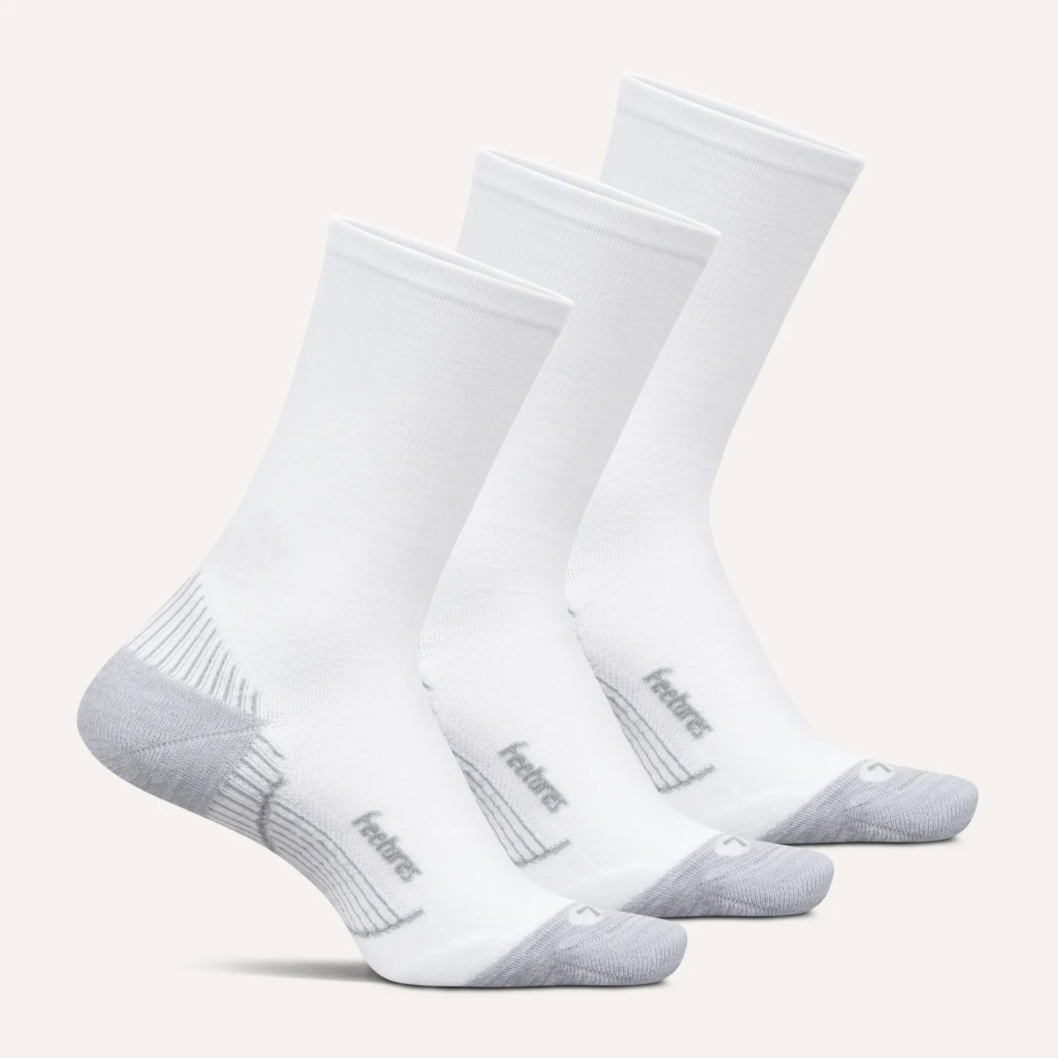 Feetures Plantar Fasciitis Mini Crew sokker 3-pk Black Mix støtte