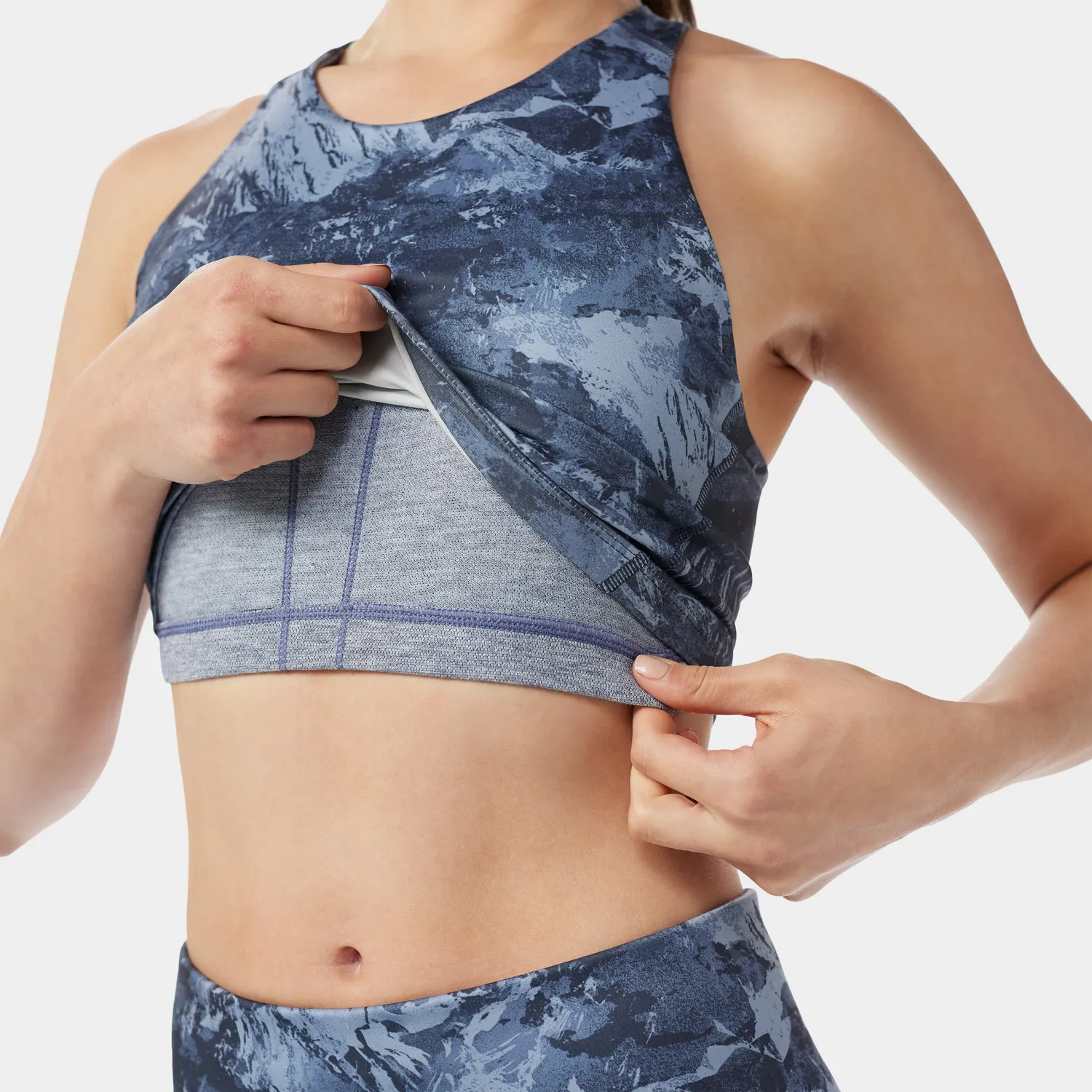 Smartwool Active Crop sports-BH blå merinoull