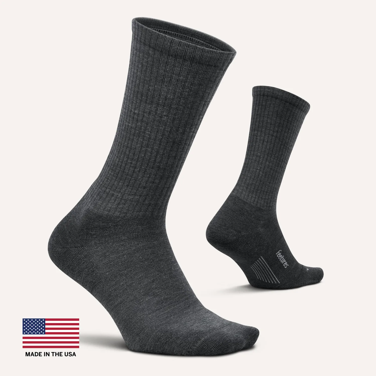Feetures Merino 10 Max Cushion Crew sokker Navy ull