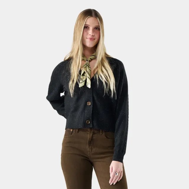 Smartwool Edgewood cardigan dame svart ull normal