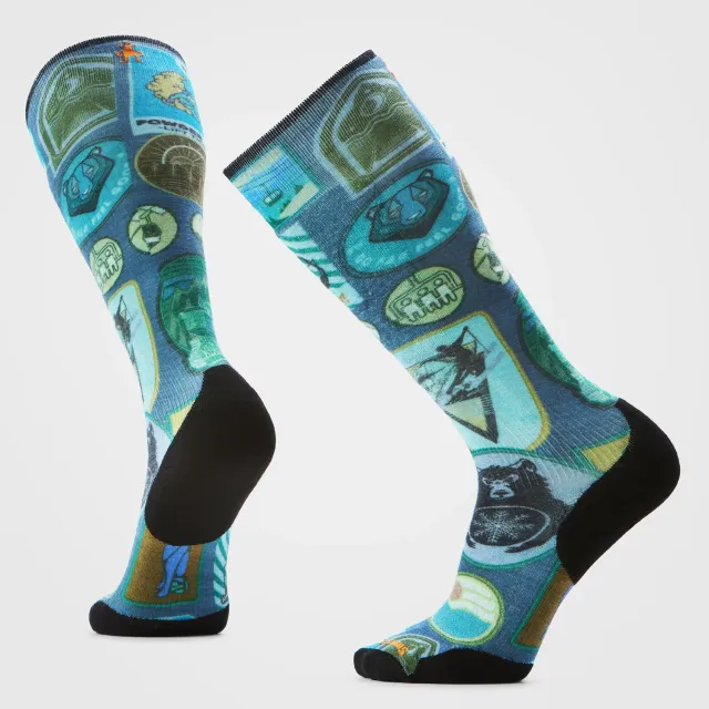 Smartwool Ski Explorer Print OTC skisokker deep navy ull