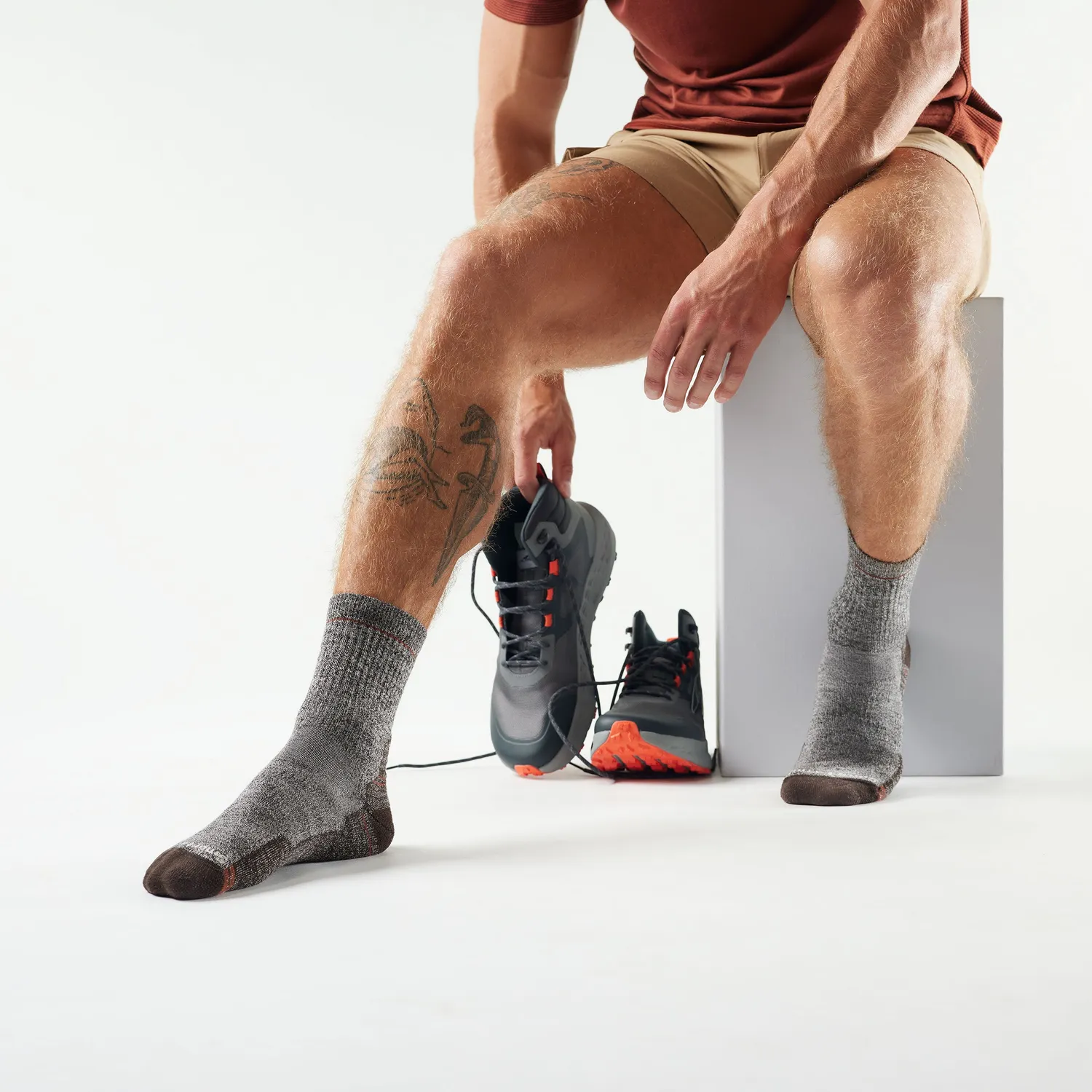 Smartwool Hike Mid Crew tursokker ash charcoal merinoull
