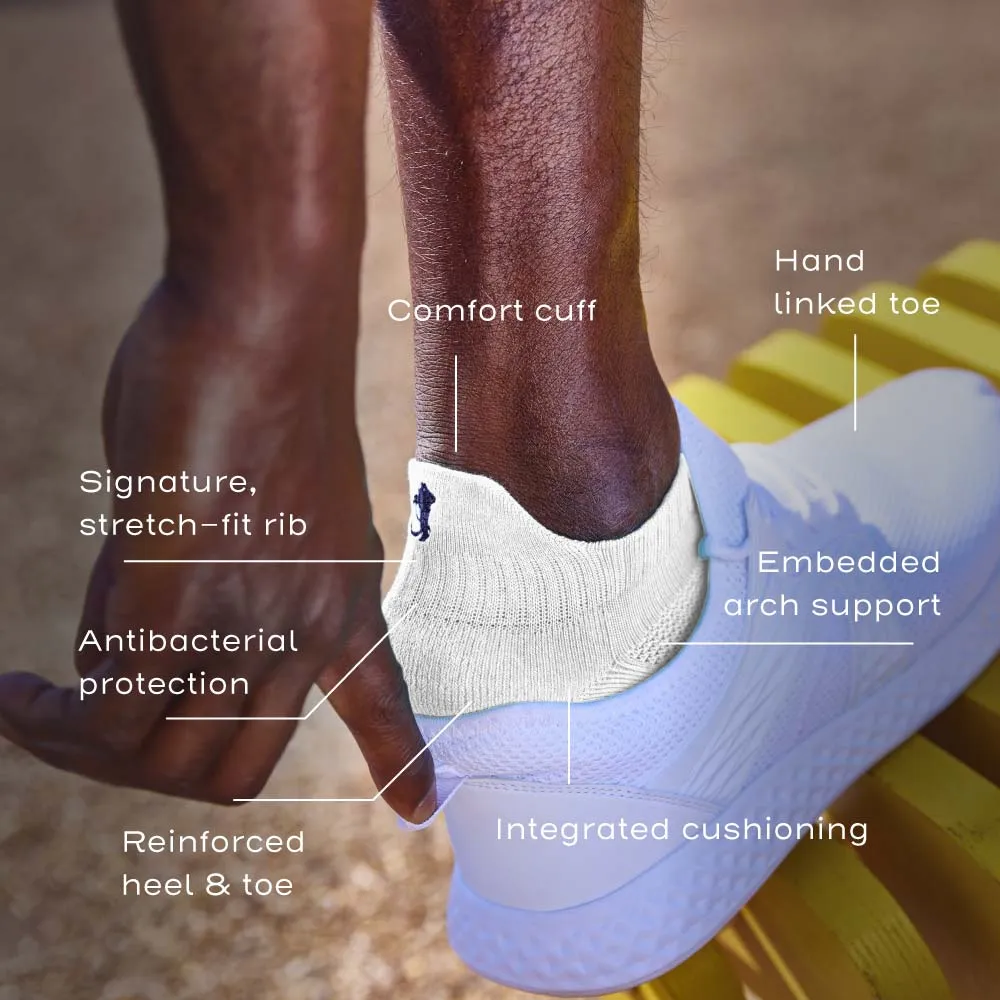 London Sock Company Simply Active ankelsokker 4-pk hvit