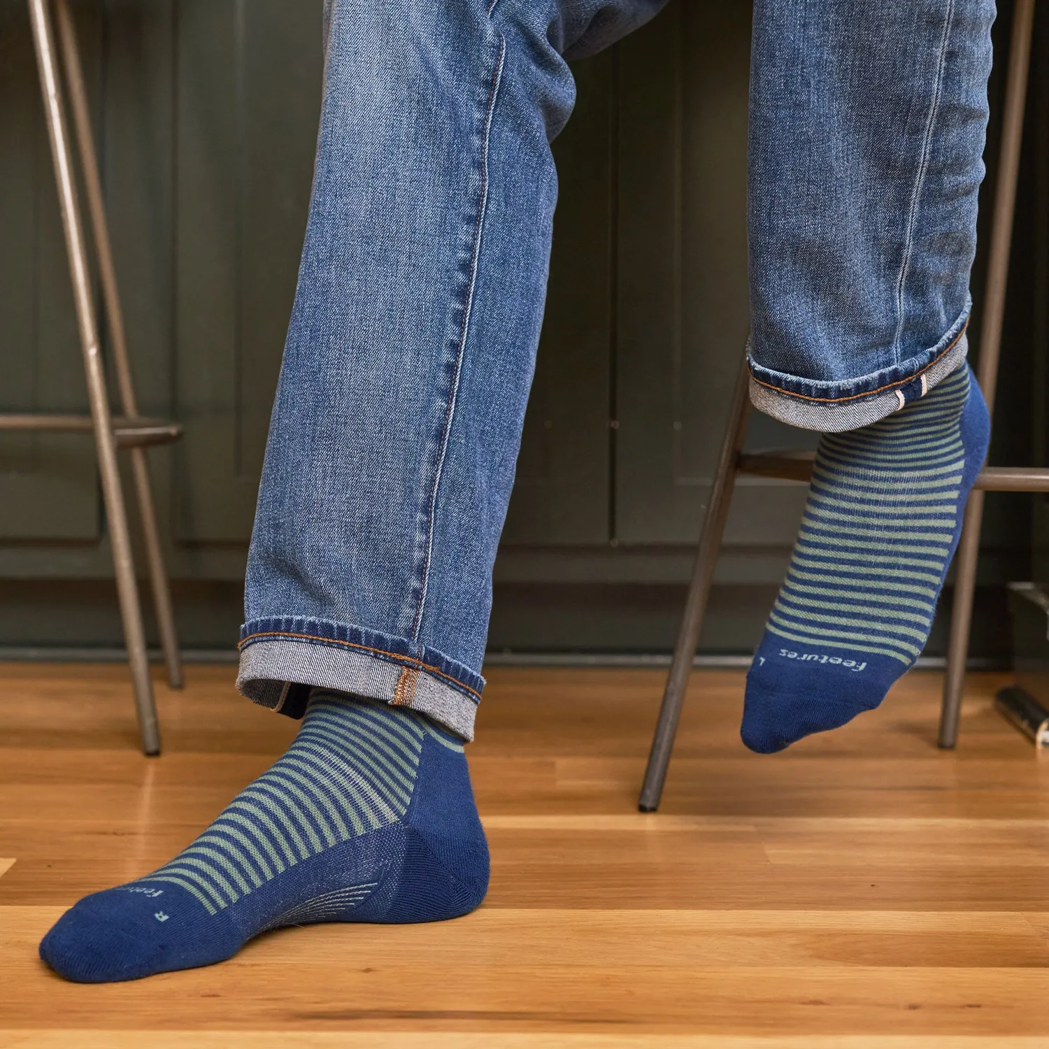 Feetures Everyday Max Cushion Crew herresokk Uptown Sage tykk