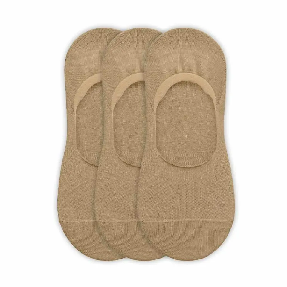 London Sock Company Simply Invisible ankelsokker 3-pakk beige