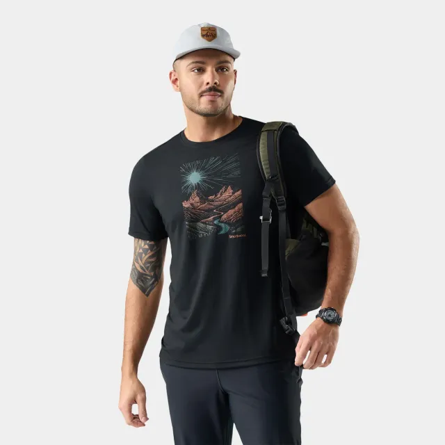 Smartwool Wander Valley Active Graphic t-skjorte svart