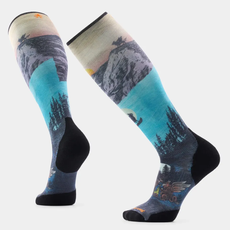 Smartwool Ski Winter Phase Print OTC sokker lilla dempet
