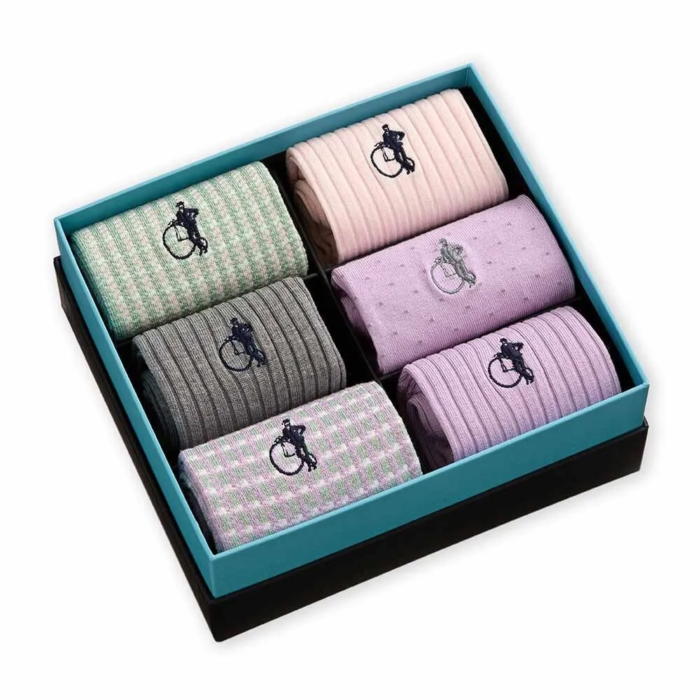 London Sock Company Dash of Class Pastels sokker 6-pack