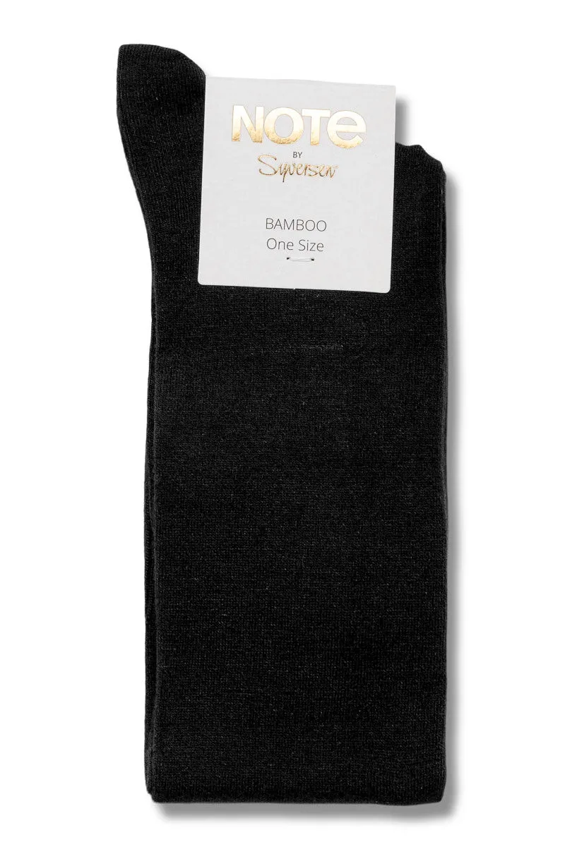 Note By Syversen Bamboo Knee High knestrømpe sort