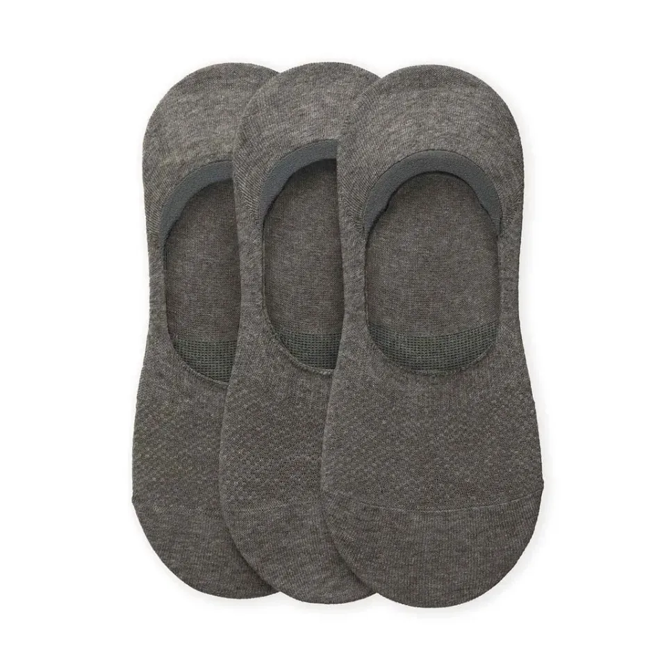 London Sock Company Simply Invisible sokker 3-pak grå no-show