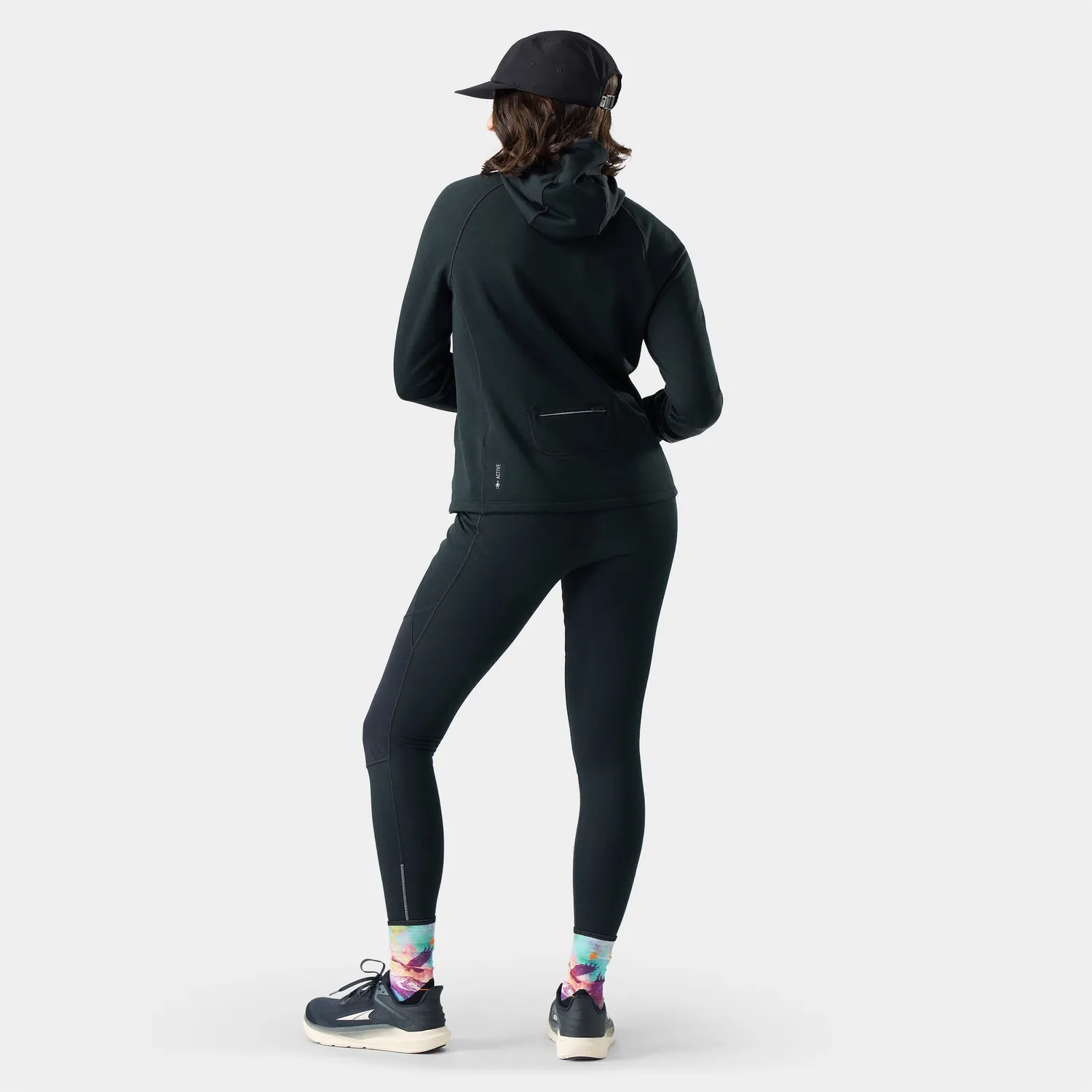 Smartwool Active Fleece Wind Hoodie hettegenser svart vindtett