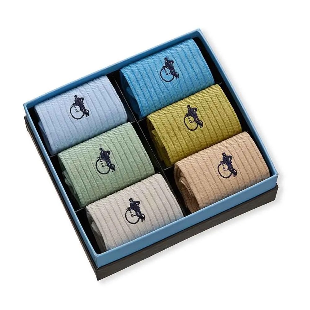 London Sock Company Muted Pastels 6-pack sokker bomull
