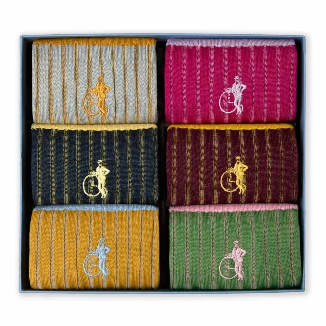 London Sock Company Studio Collection sokker 6-par stripet
