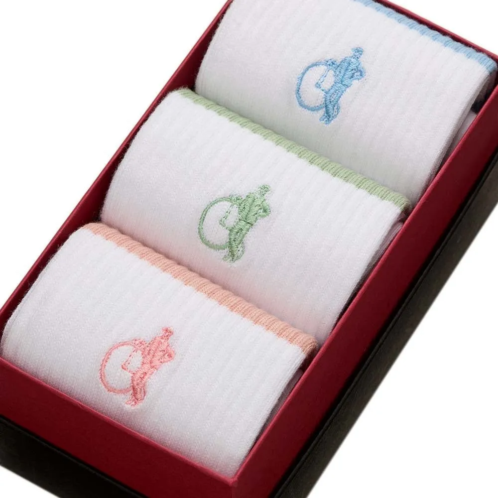 London Sock Company Retro Pastels II sokker 3-pakning hvit